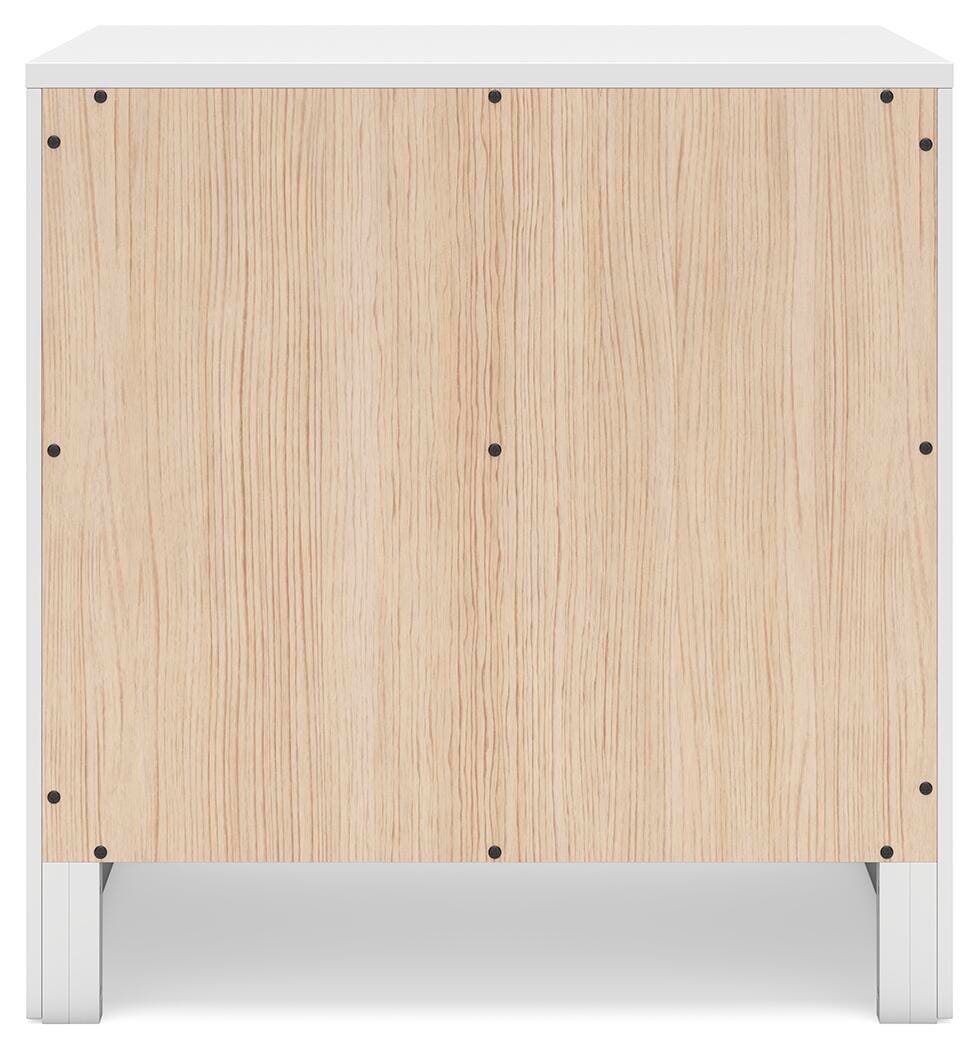 Binterglen Nightstand in White, back view
