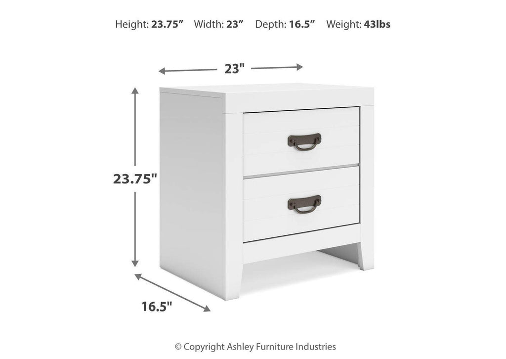 Binterglen California King Panel Bed and 2 Nightstands dimensions