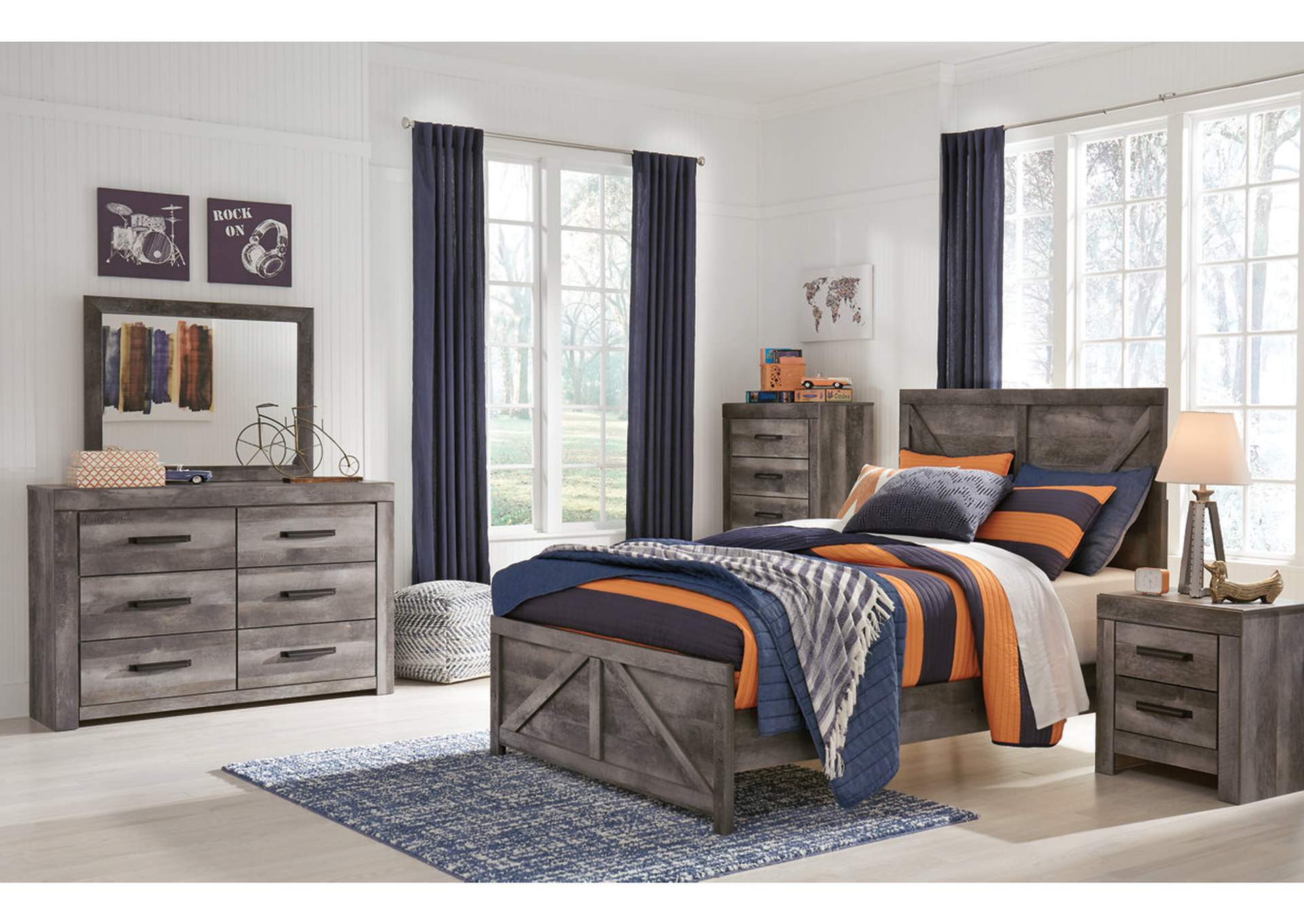 Wynnlow Full Crossbuck Panel Bed
