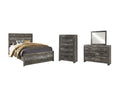 Wynnlow Queen Panel Bed with Mirrored Dresser and Chest