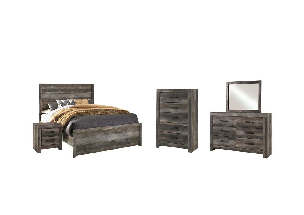 Wynnlow Queen Panel Bed with Mirrored Dresser, Chest and Nightstand