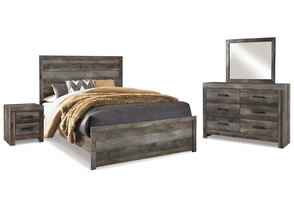 Wynnlow Queen Panel Bed with Mirrored Dresser and Nightstand