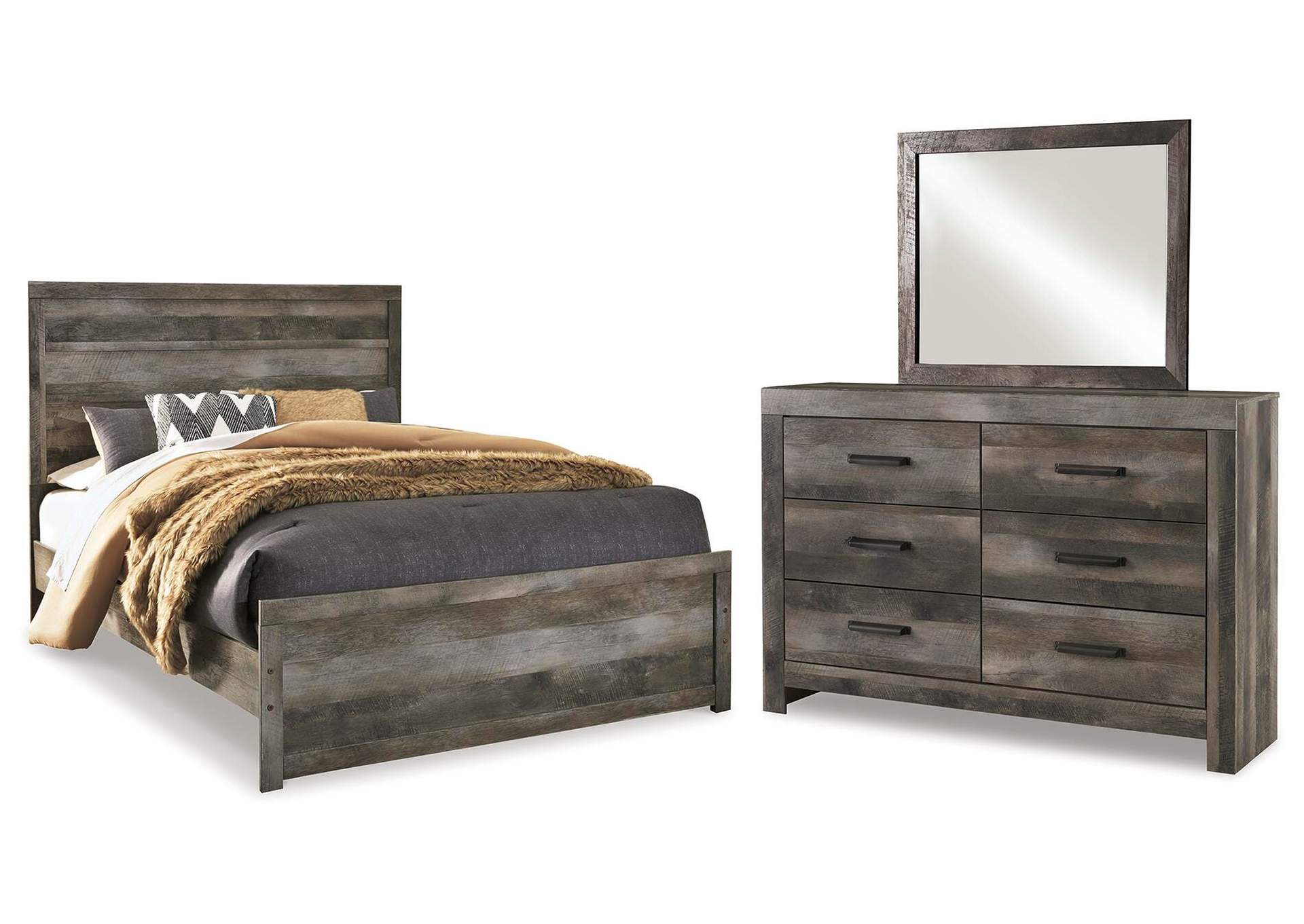 Wynnlow Queen Panel Bed with Mirrored Dresser