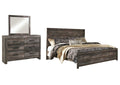 Wynnlow King Panel Bed with Mirrored Dresser