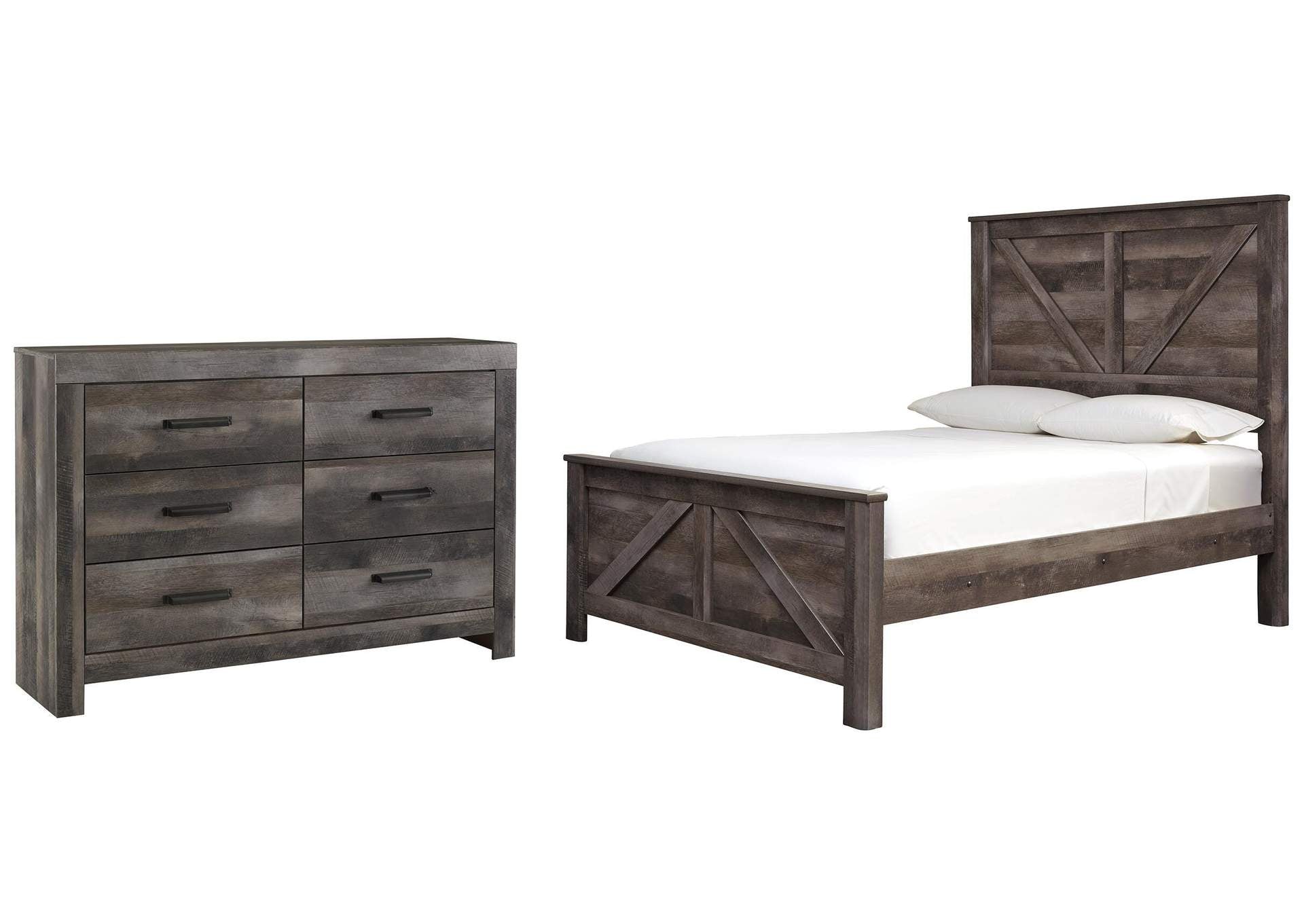 Wynnlow Queen Crossbuck Panel Bed with Dresser
