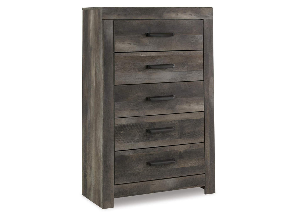 Wynnlow King Poster Bed with Mirrored Dresser and Chest