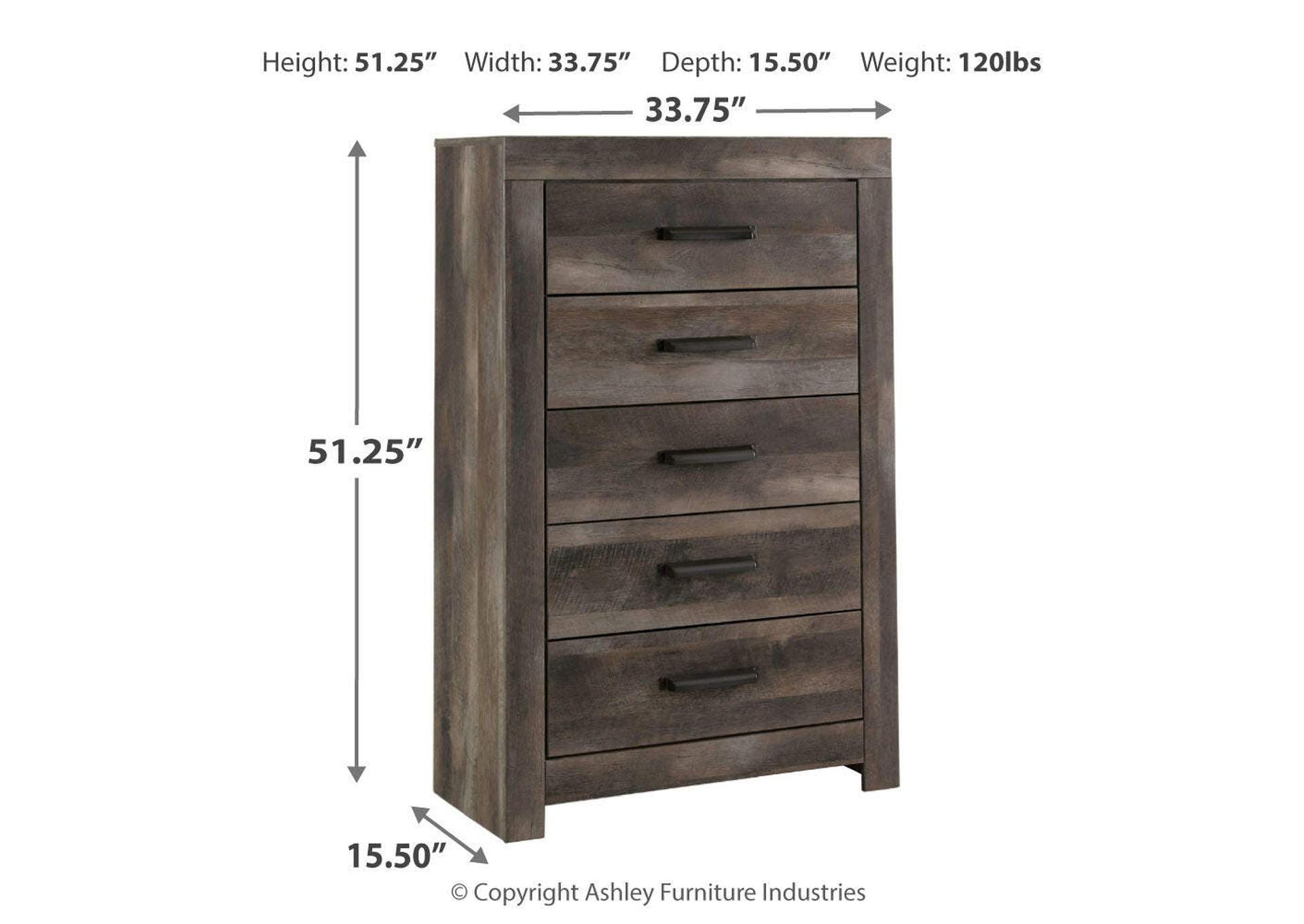 Wynnlow King Poster Bed with Mirrored Dresser, Chest and 2 Nightstands dimensions