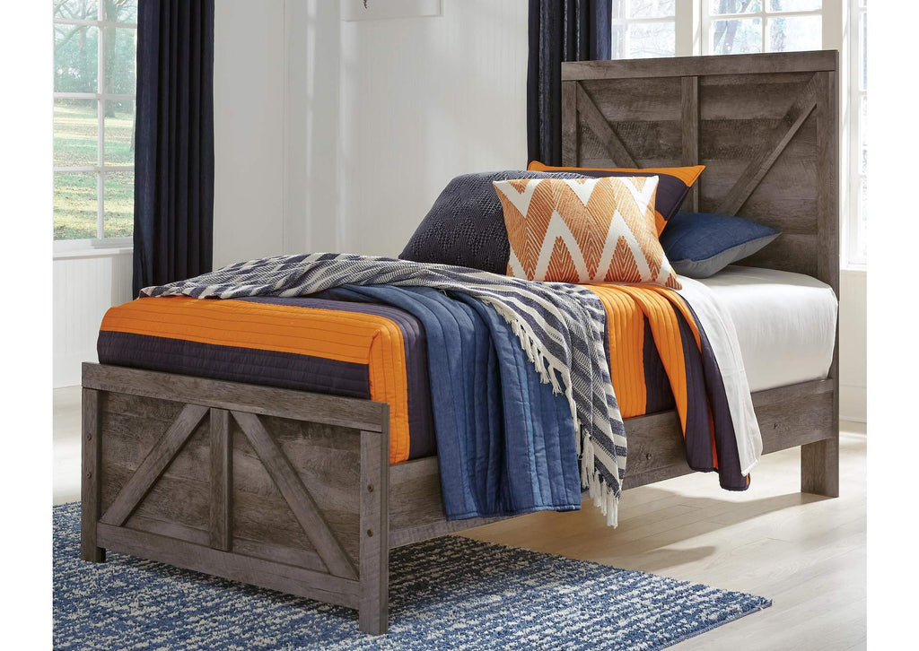 Wynnlow Twin Crossbuck Panel Bed room view