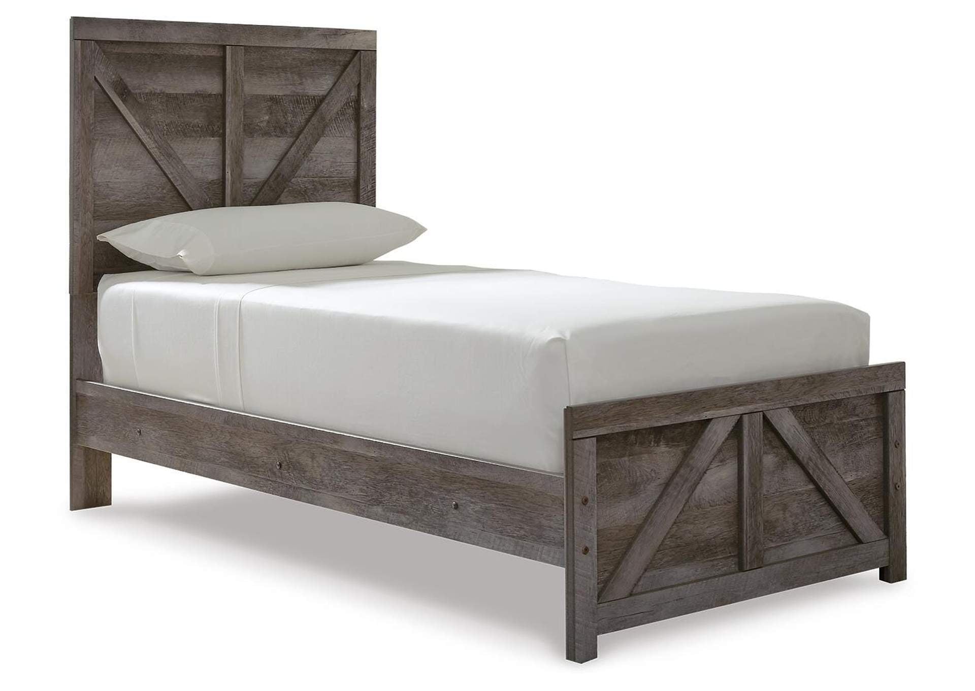 Wynnlow Twin Crossbuck Panel Bed angled view