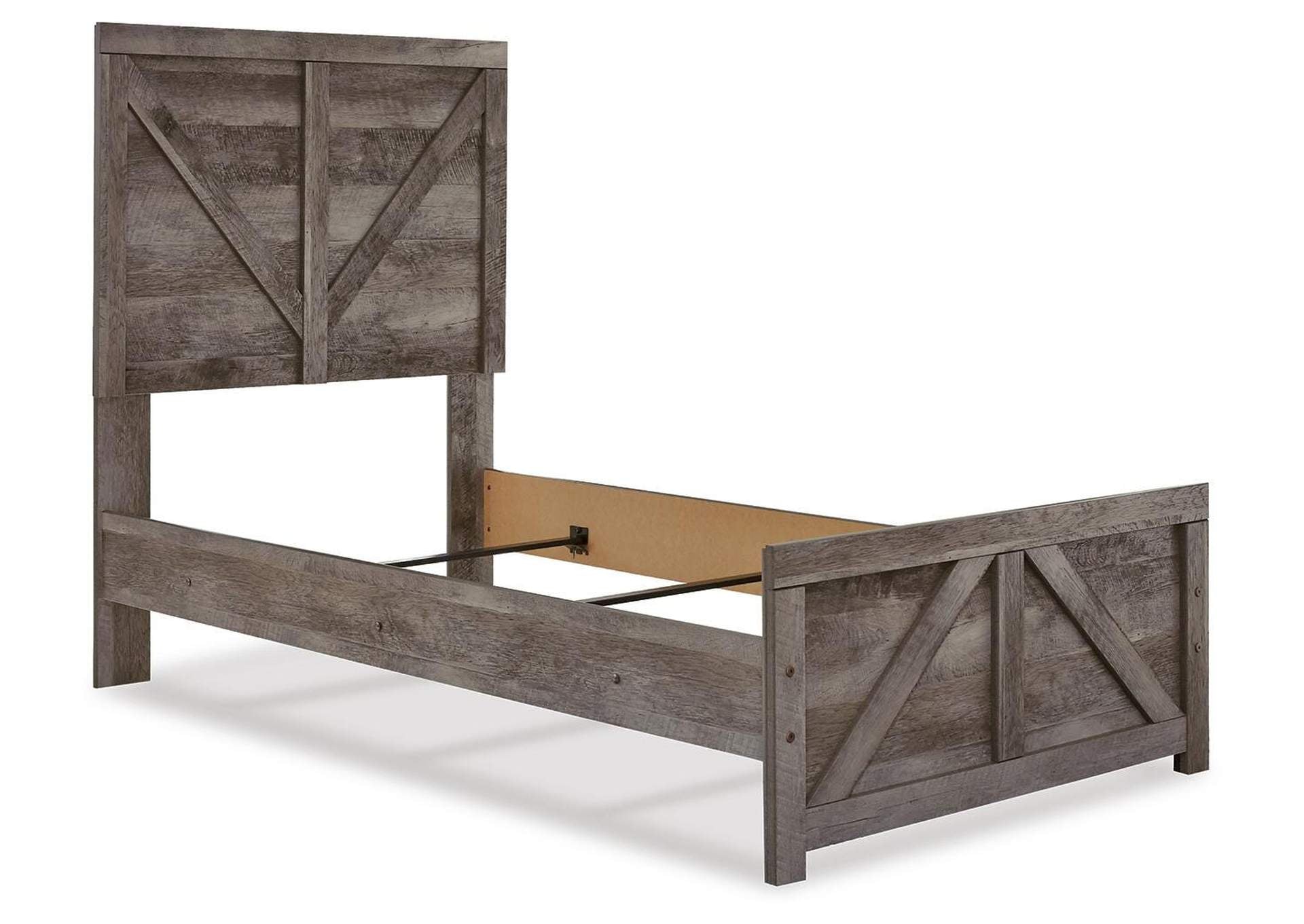 Wynnlow Twin Crossbuck Panel Bed angled view