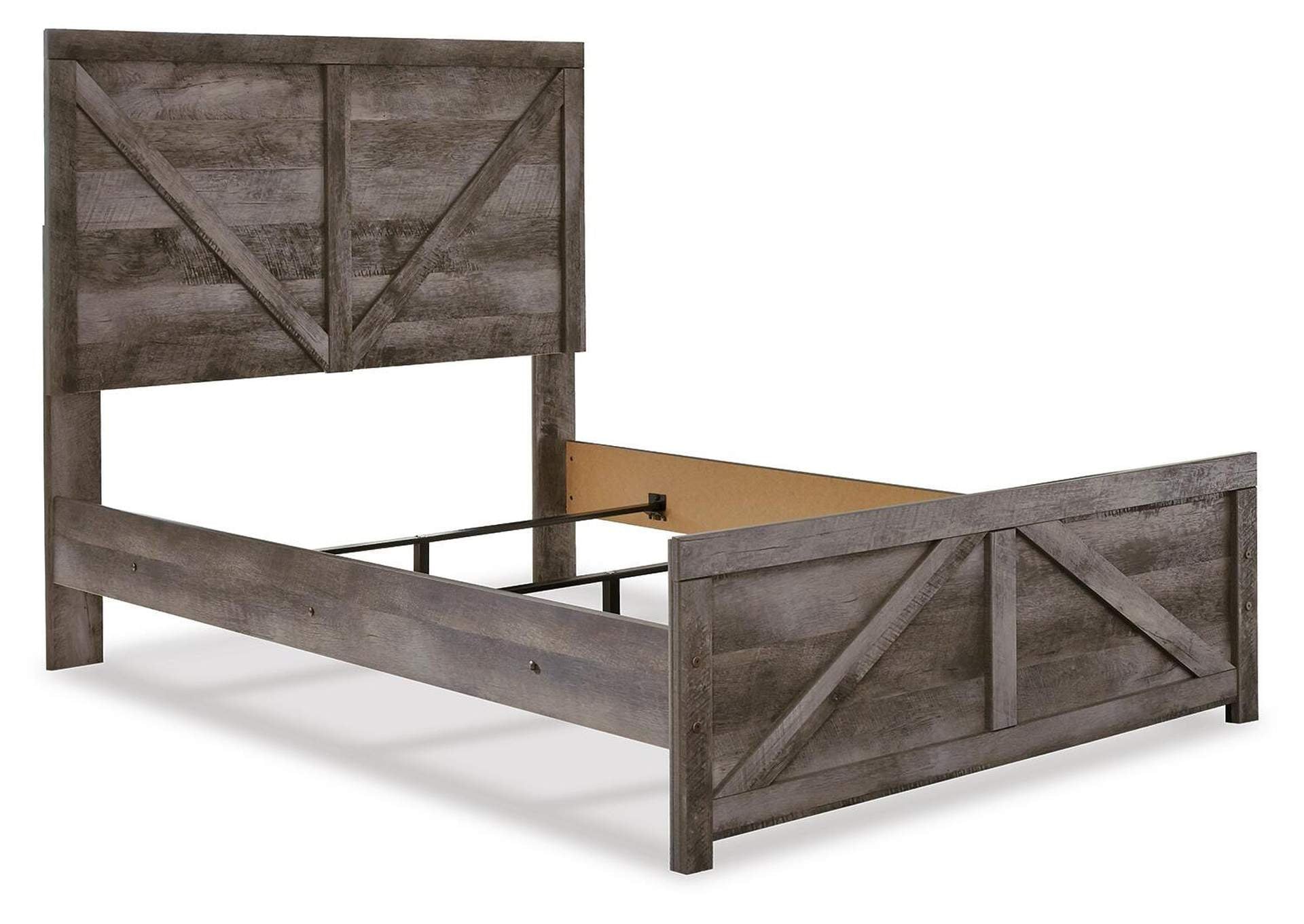 Wynnlow Full Crossbuck Panel Bed angled view
