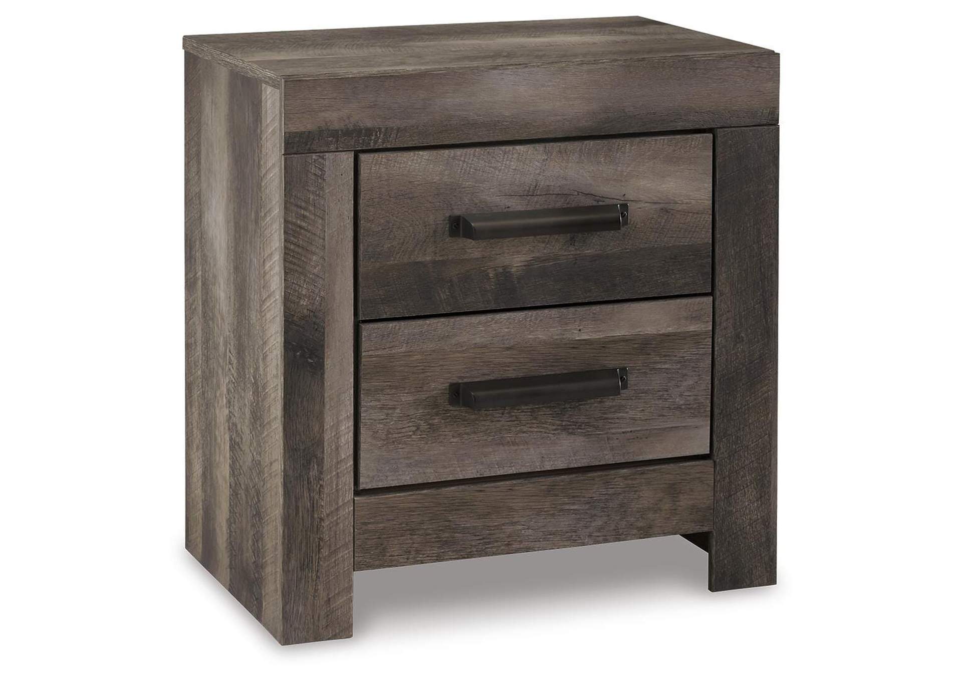 Wynnlow King Crossbuck Panel Bed with Mirrored Dresser, Chest and Nightstand