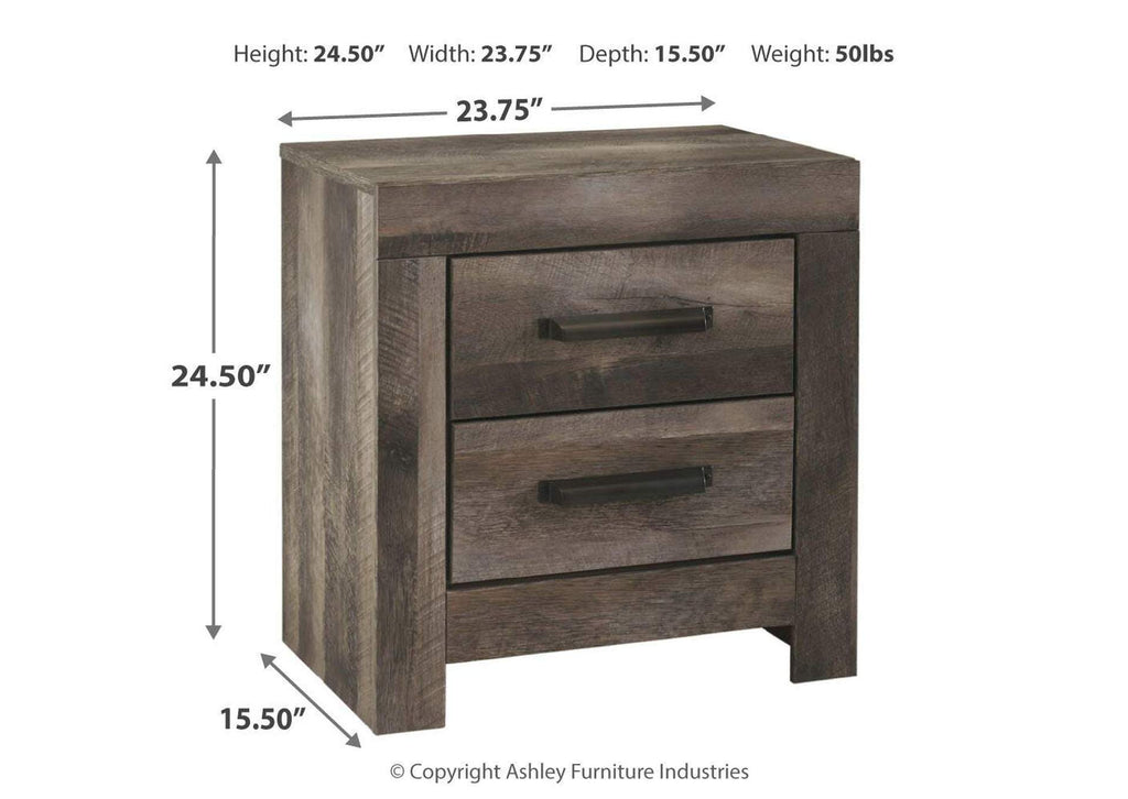 Wynnlow King Panel Bed with Mirrored Dresser and Nightstand dimensions