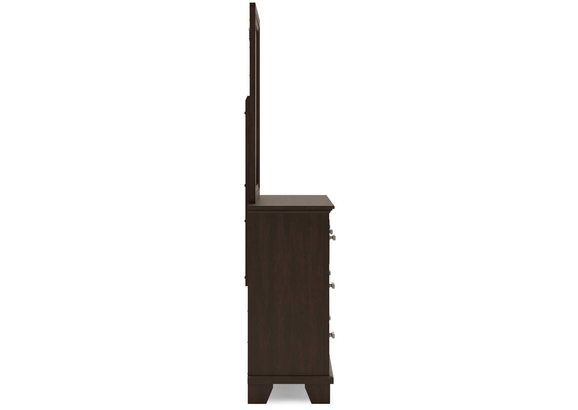 Covetown Full Panel Bed with Mirrored Dresser side view
