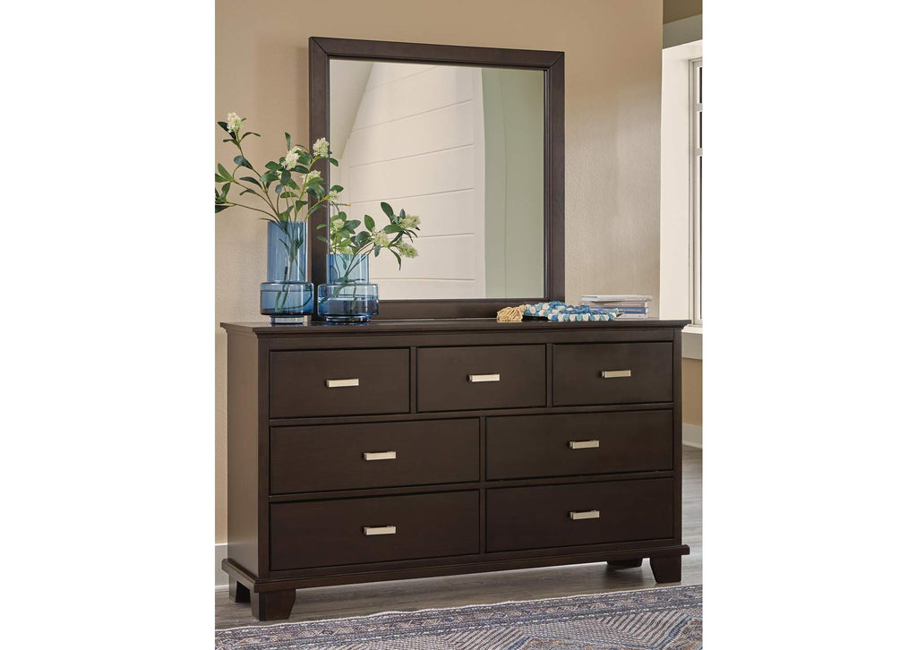 Covetown Full Panel Bed with Mirrored Dresser, Chest and Nightstand
