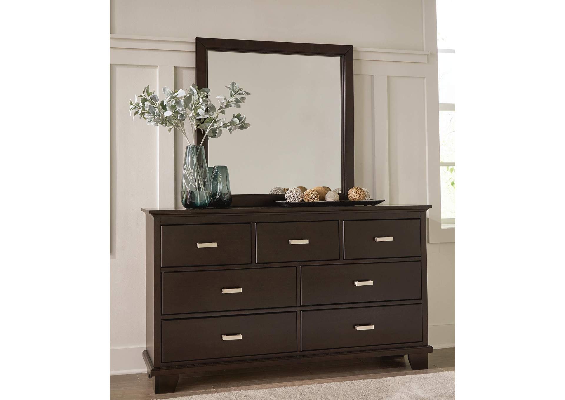 Covetown King Panel Bed, Dresser, Mirror and 2 Nightstands