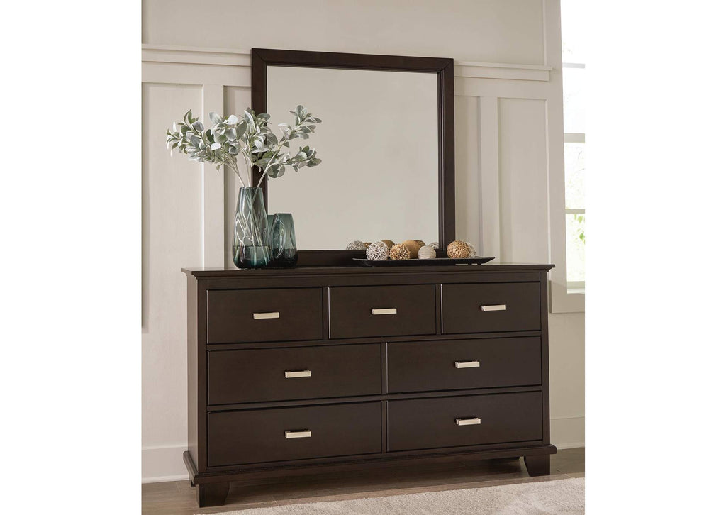 Covetown Twin Panel Bed with Mirrored Dresser and Nightstand
