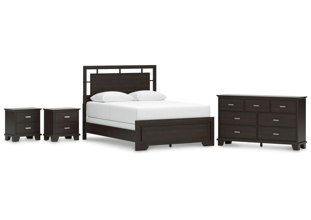 Covetown Queen Panel Bed, Dresser and 2 Nightstands