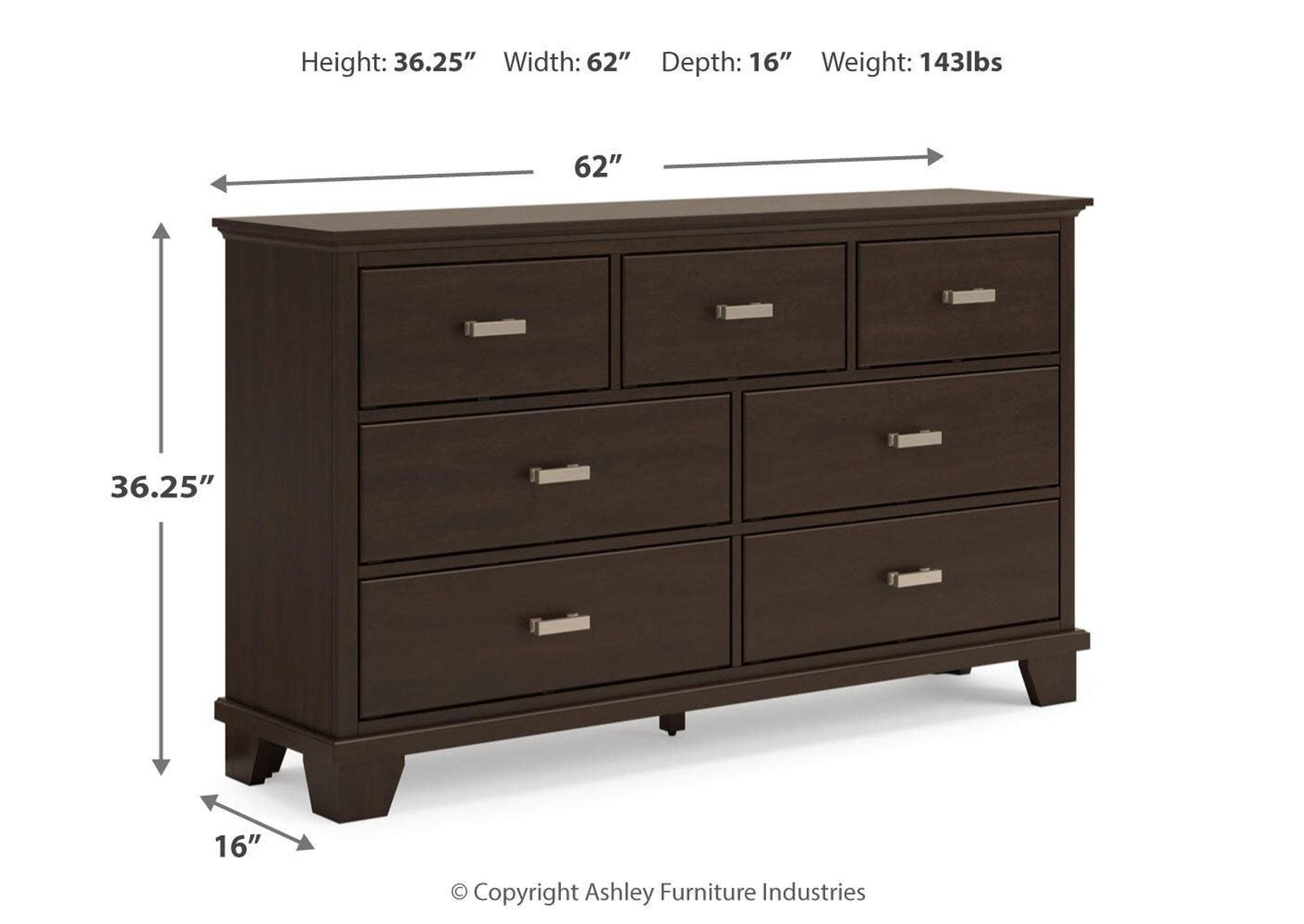 Covetown California King Panel Bed with Dresser and Nightstand dimensions