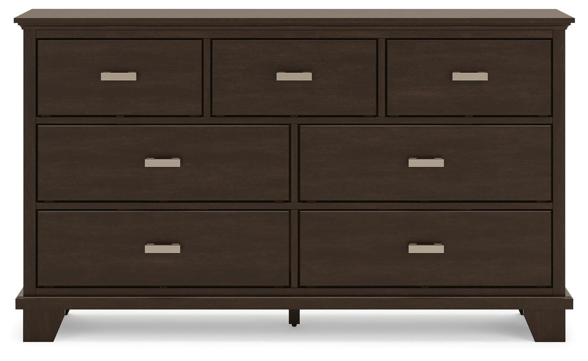 Covetown Dresser in Dark Brown, front view
