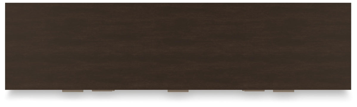 Covetown Dresser in Dark Brown, top view