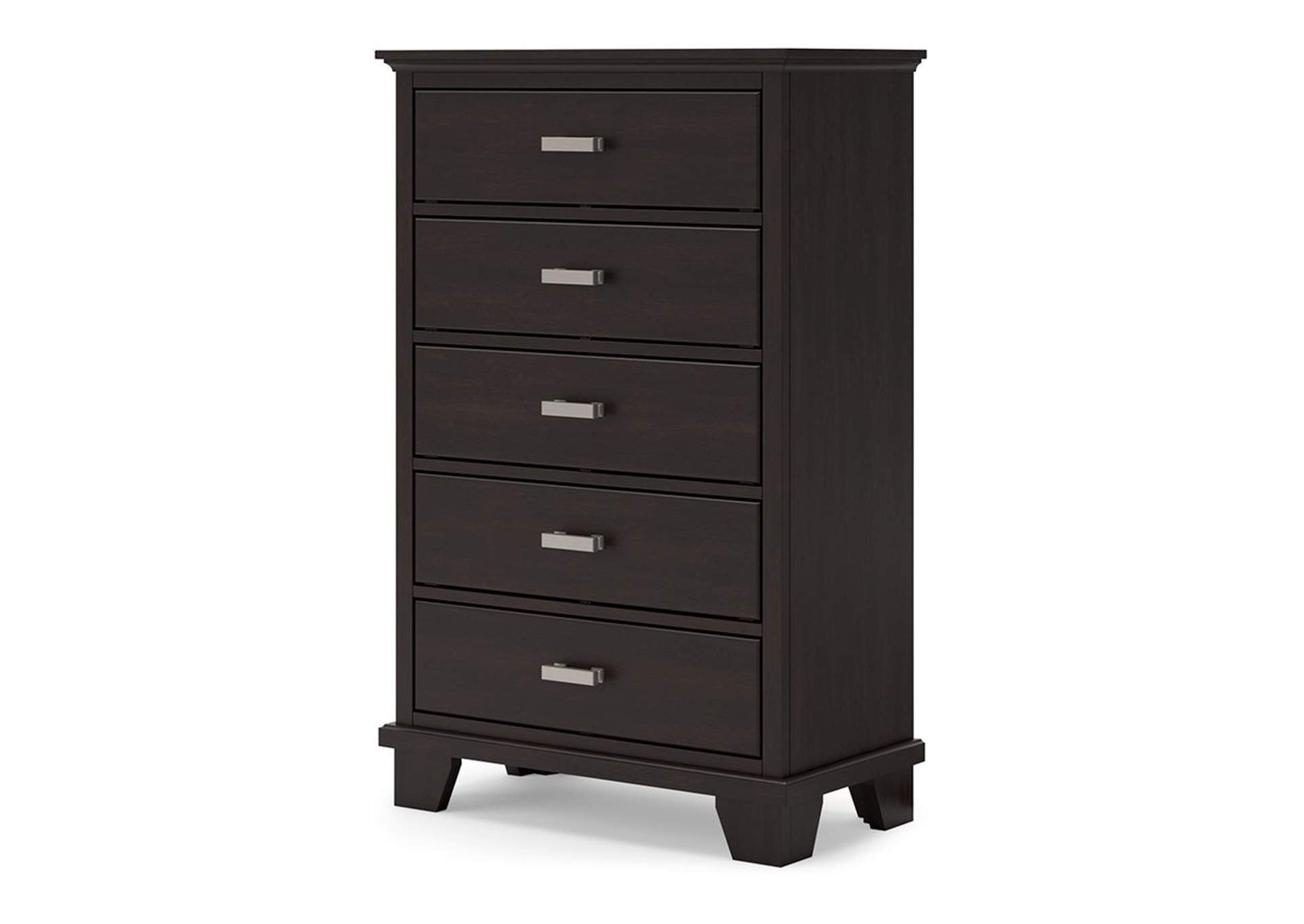 Covetown Full Panel Bed with Mirrored Dresser, Chest and Nightstand angled view