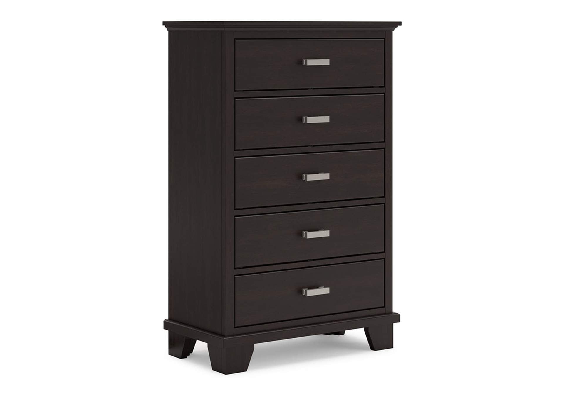 Covetown Twin Panel Bed with Mirrored Dresser, Chest and Nightstand angled view