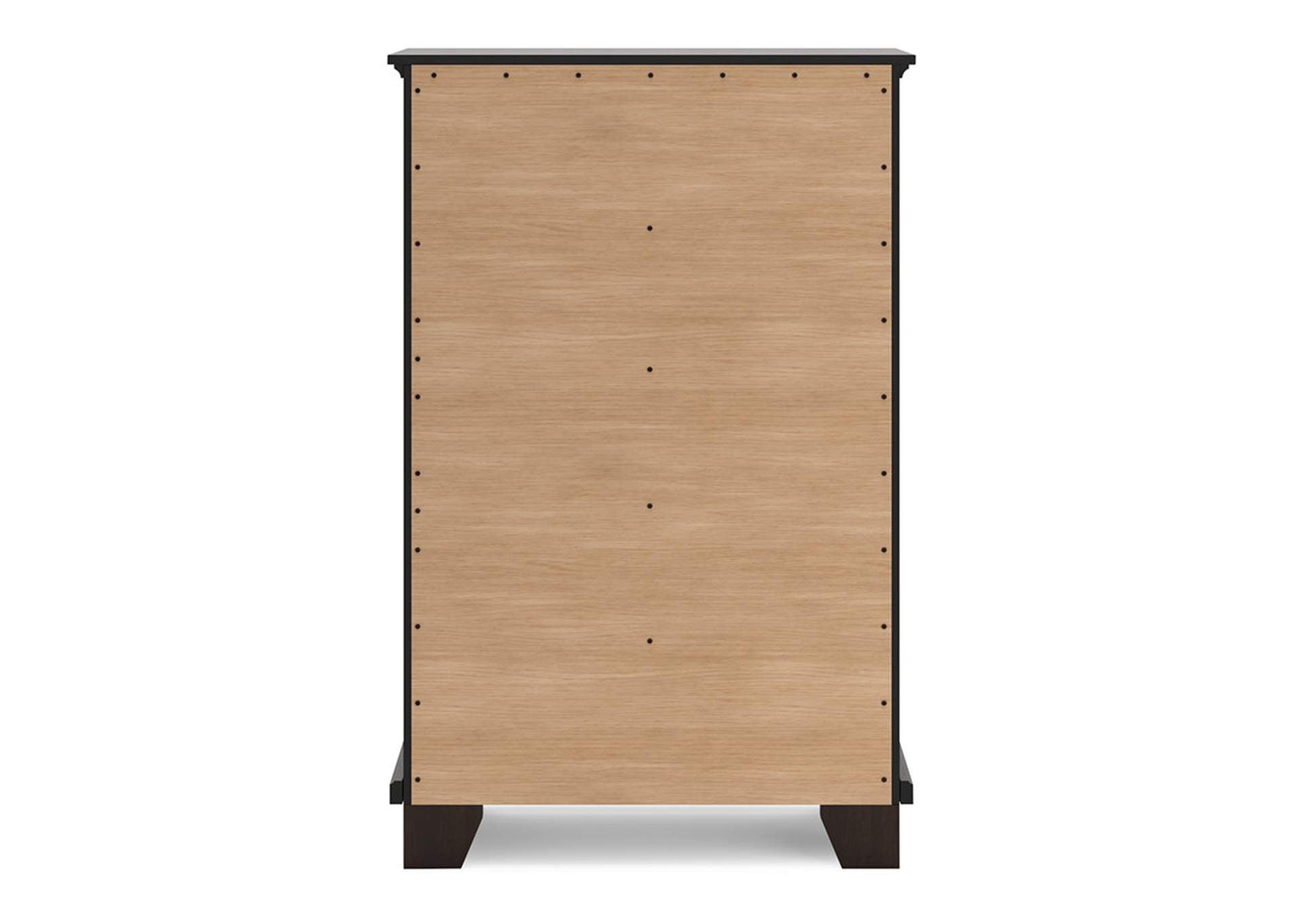 Covetown King Panel Bed with Mirrored Dresser and Chest