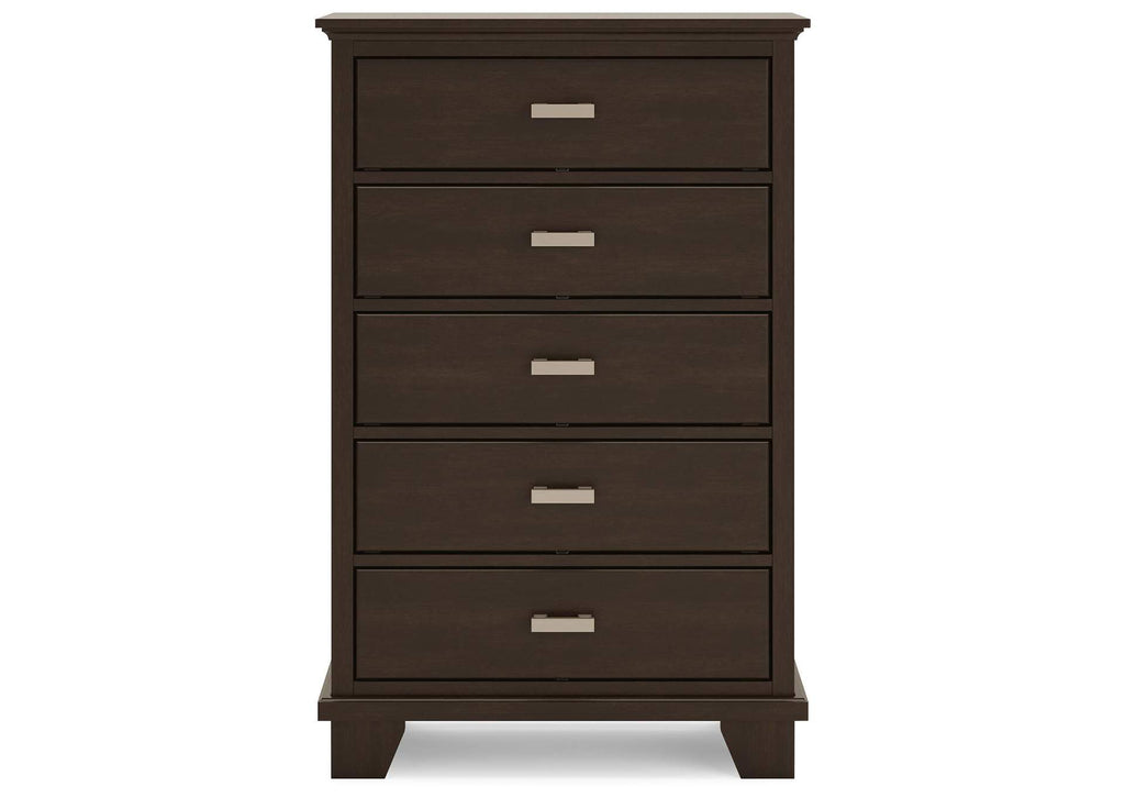 Covetown Twin Panel Bed with Mirrored Dresser and Chest front view
