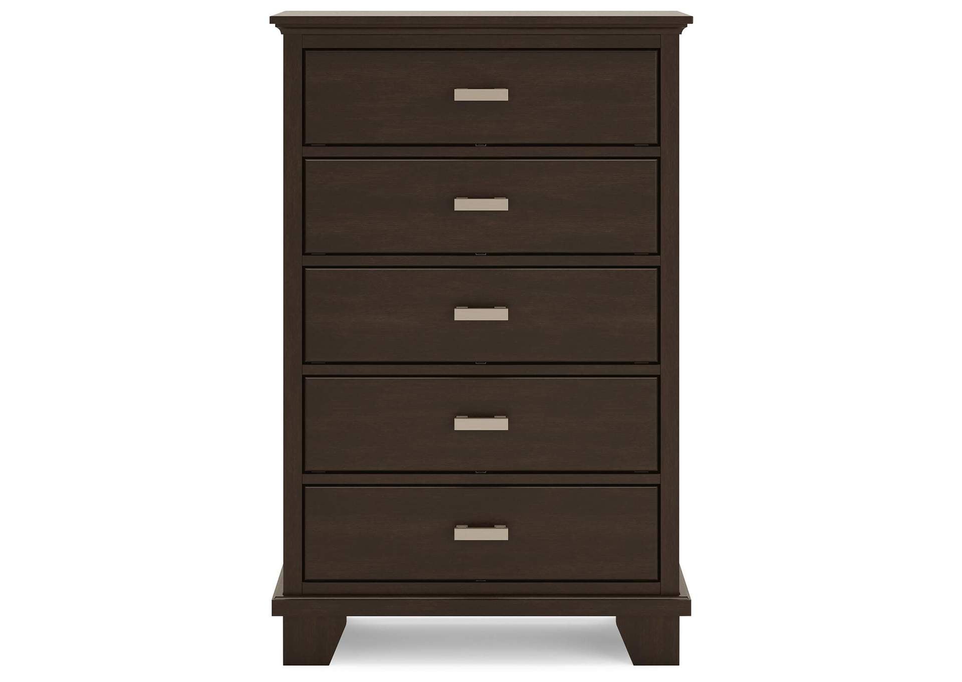 Covetown California King Panel Bed with Mirrored Dresser and Chest front view
