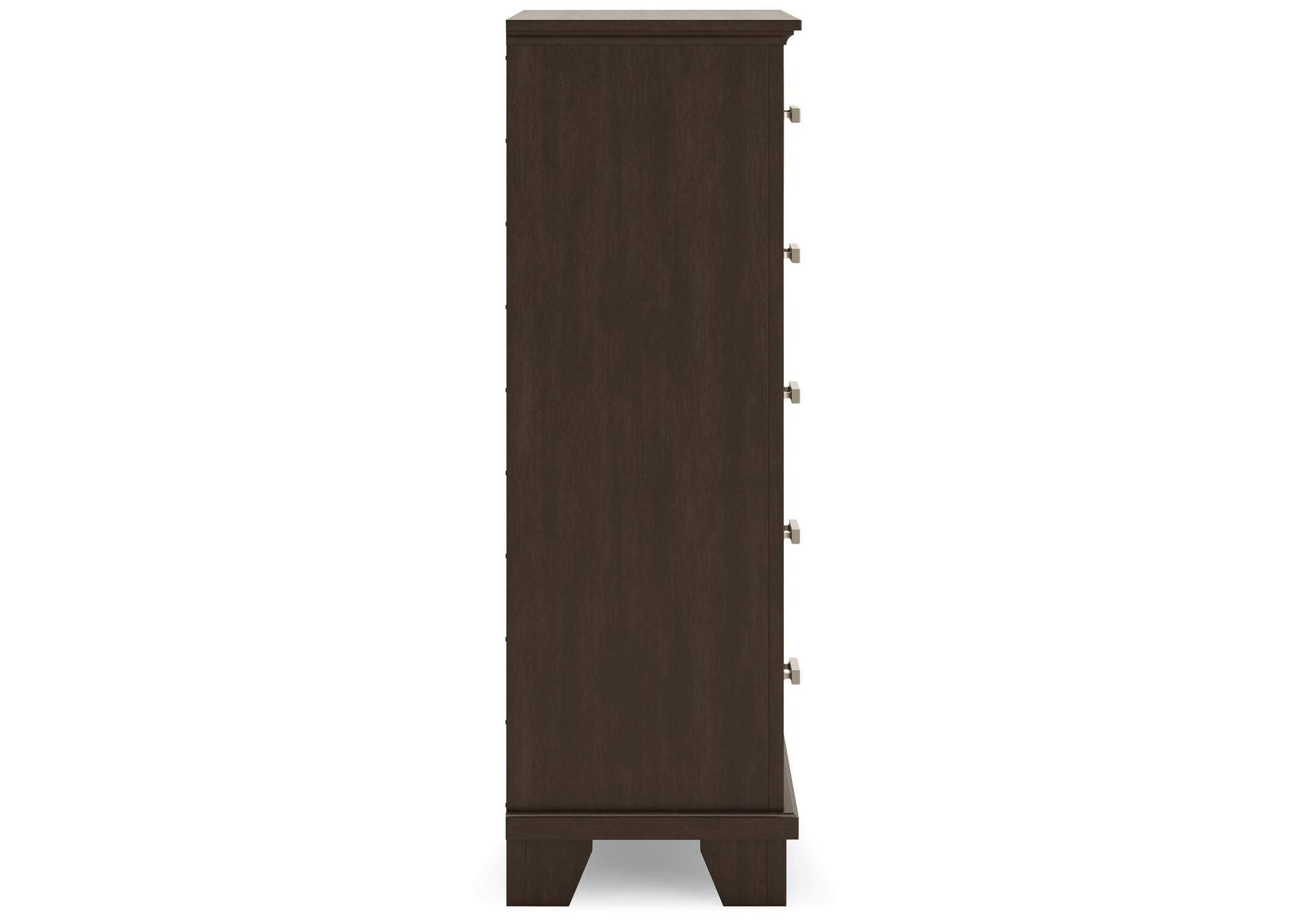 Covetown Full Panel Bed with Mirrored Dresser, Chest and Nightstand side view
