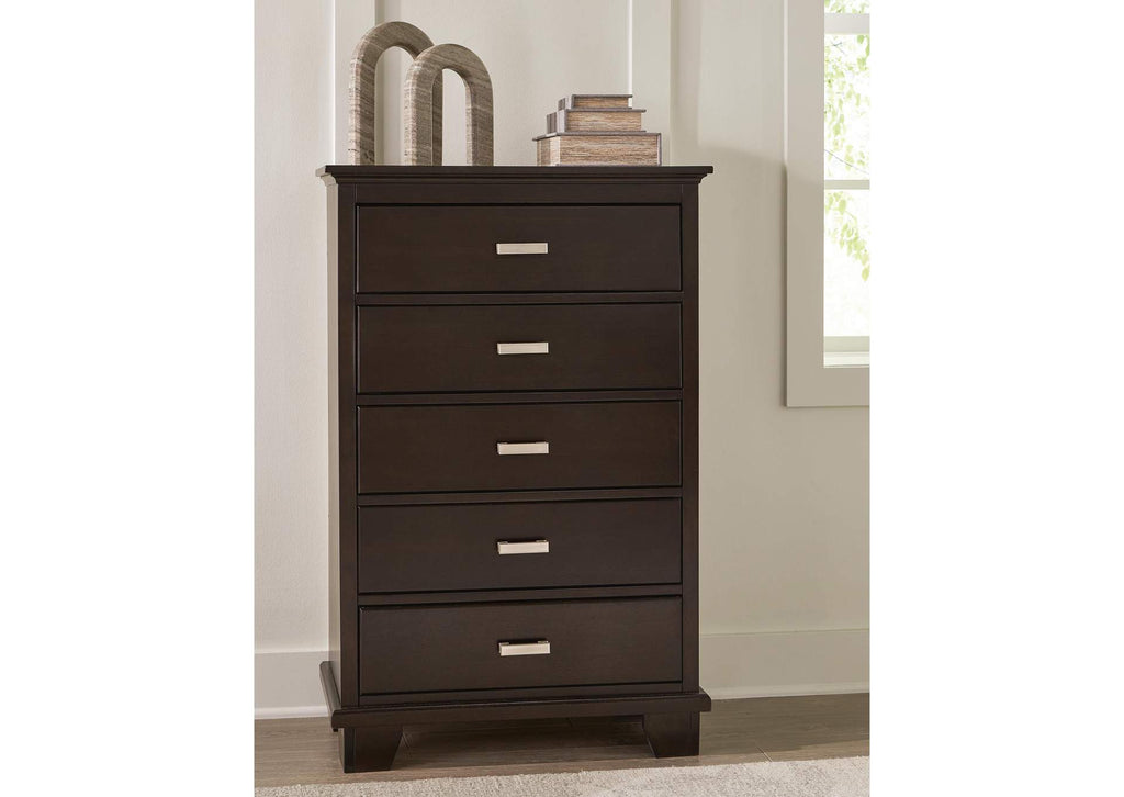 Covetown Twin Panel Bed with Mirrored Dresser, Chest and Nightstand