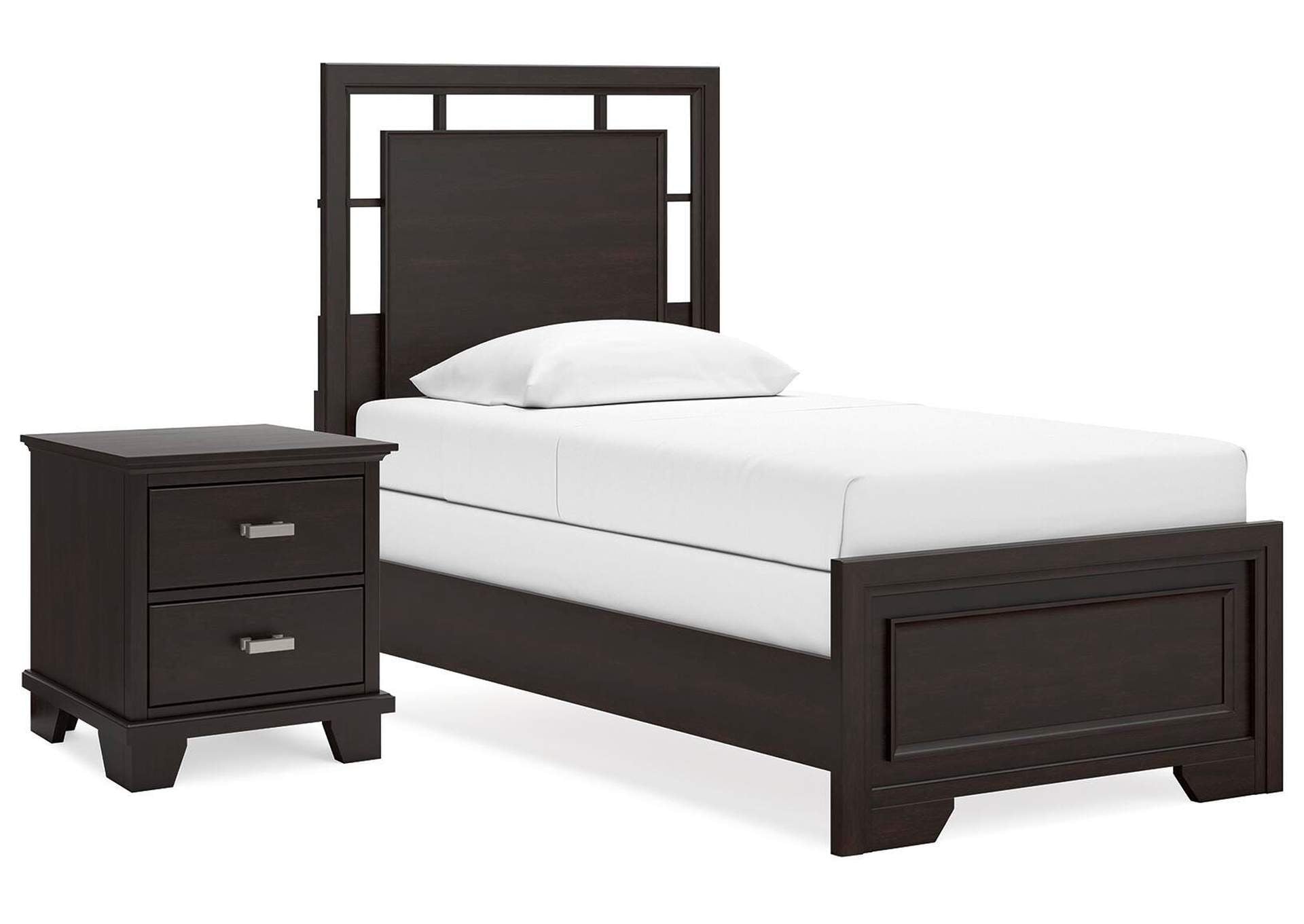 Covetown Twin Panel Bed and Nightstand
