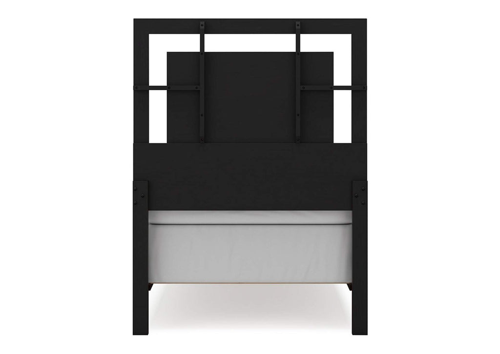 Covetown Twin Panel Bed with Mirrored Dresser