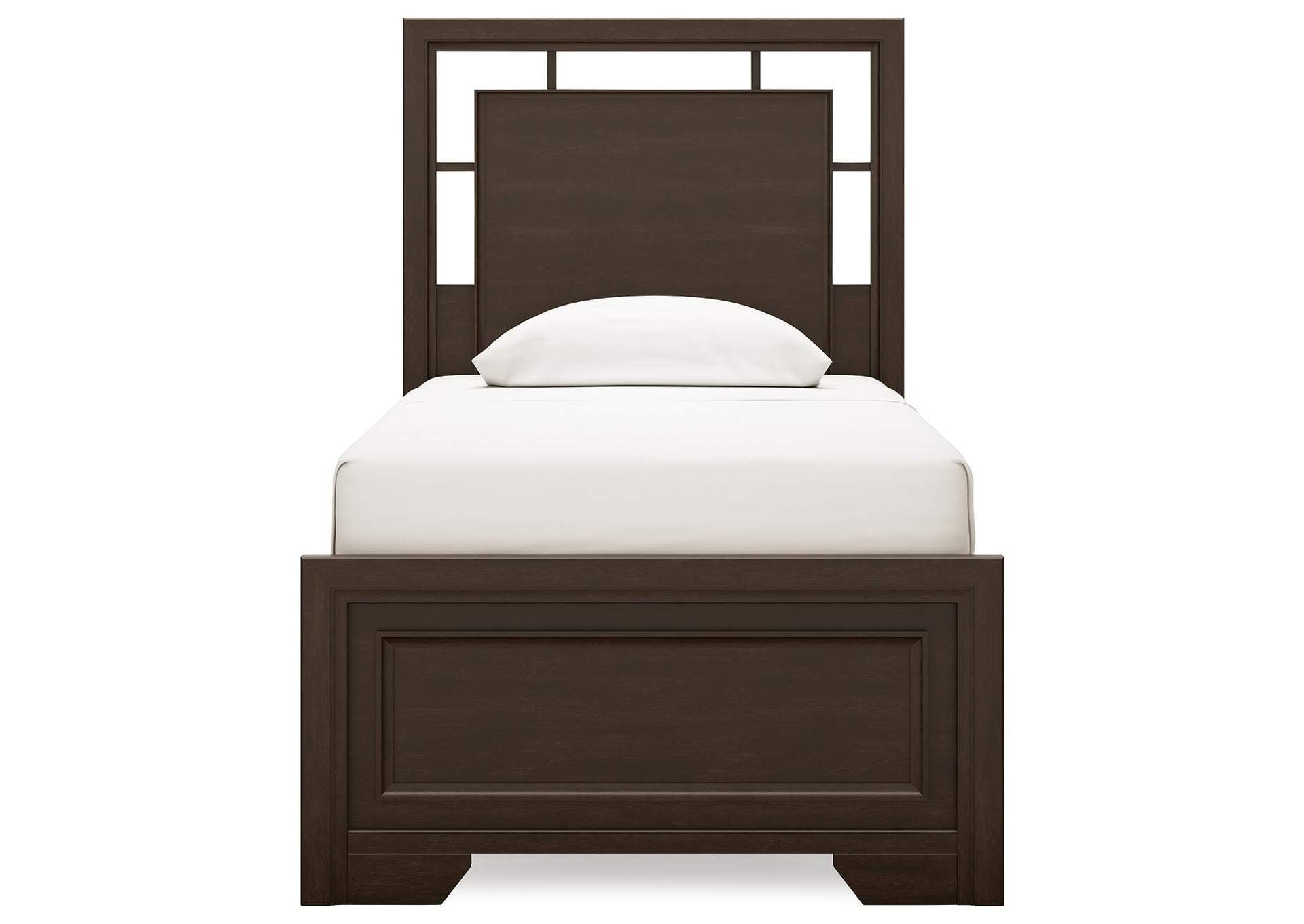 Covetown Twin Panel Bed, Dresser and 2 Nightstands front view