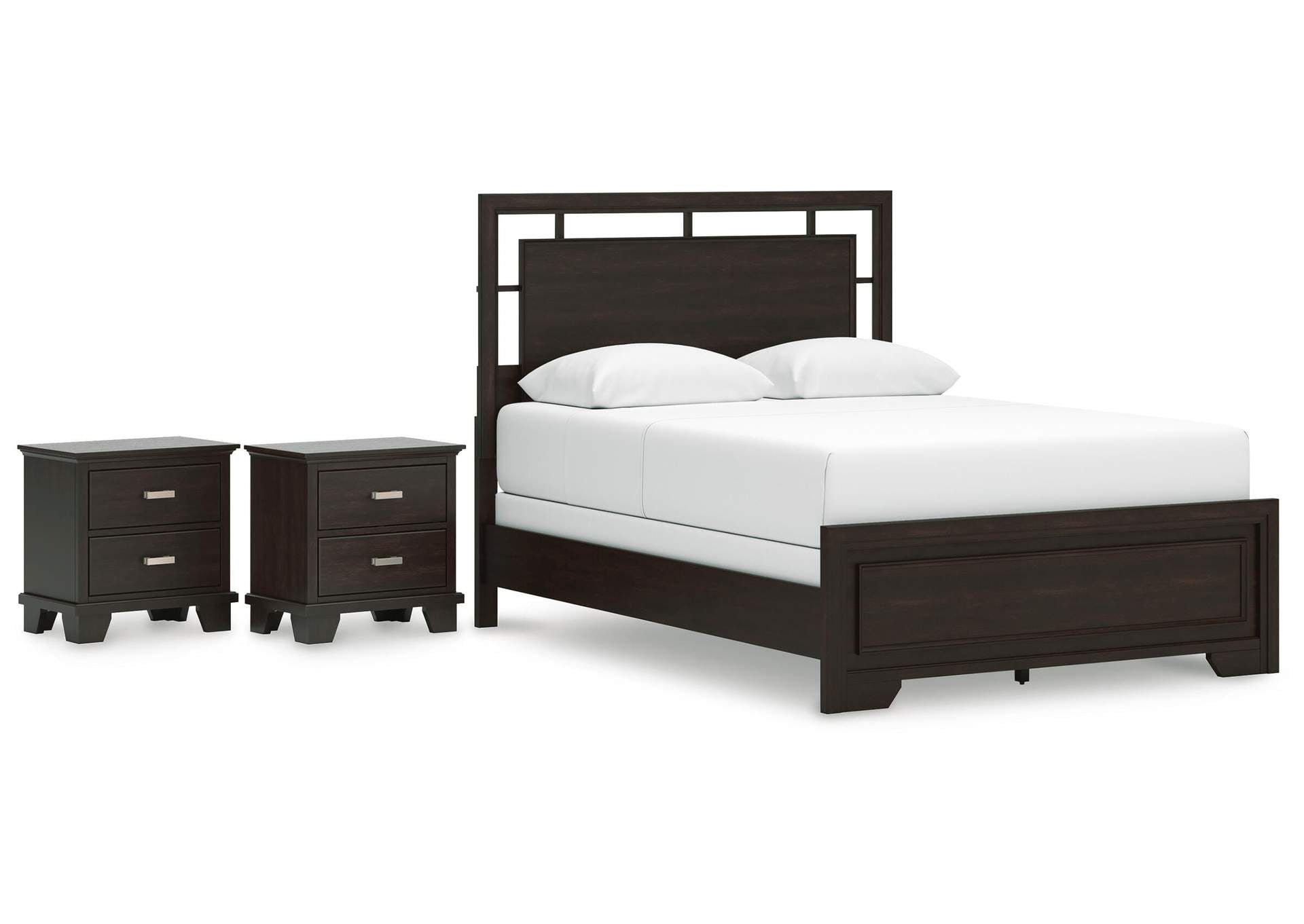 Covetown Queen Panel Bed and 2 Nightstands