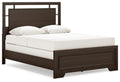 Covetown Queen Panel Bed in Dark Brown, angle view