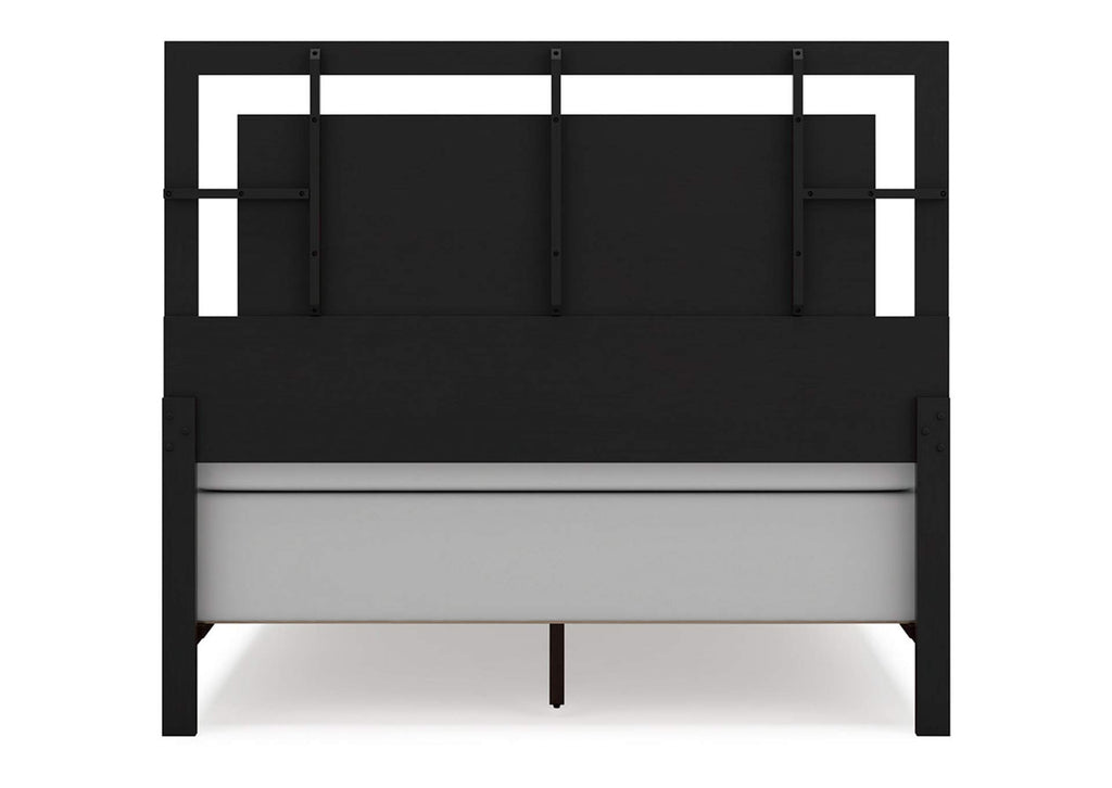Covetown Queen Panel Bed with Mirrored Dresser and Nightstand