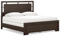 Covetown King Panel Bed in Dark Brown, angle view