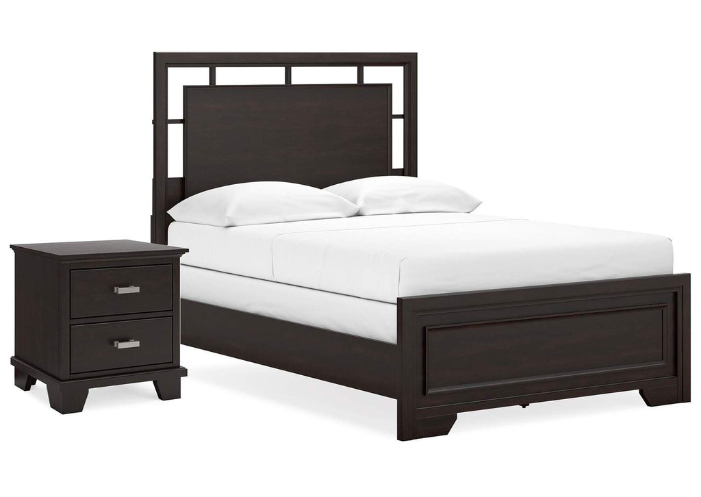 Covetown Full Panel Bed and Nightstand