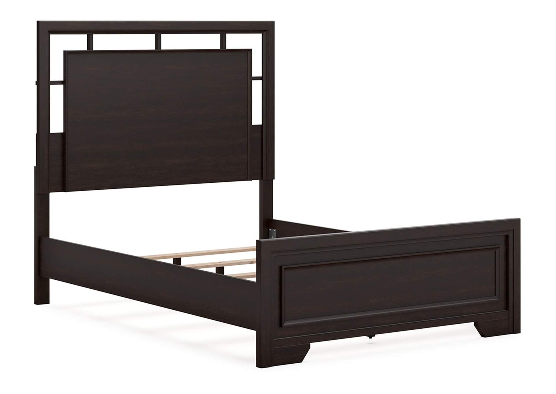 Covetown Full Panel Bed with Mirrored Dresser angled view