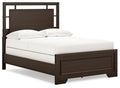 Covetown Full Panel Bed in Dark Brown, angle view