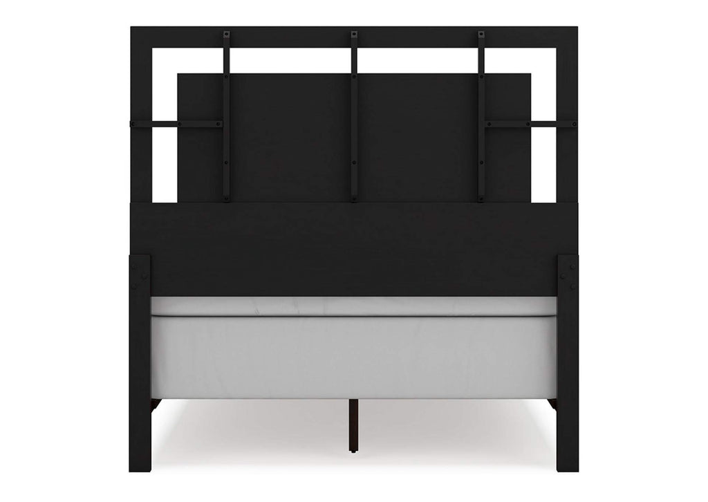 Covetown Full Panel Bed with Mirrored Dresser, Chest and Nightstand