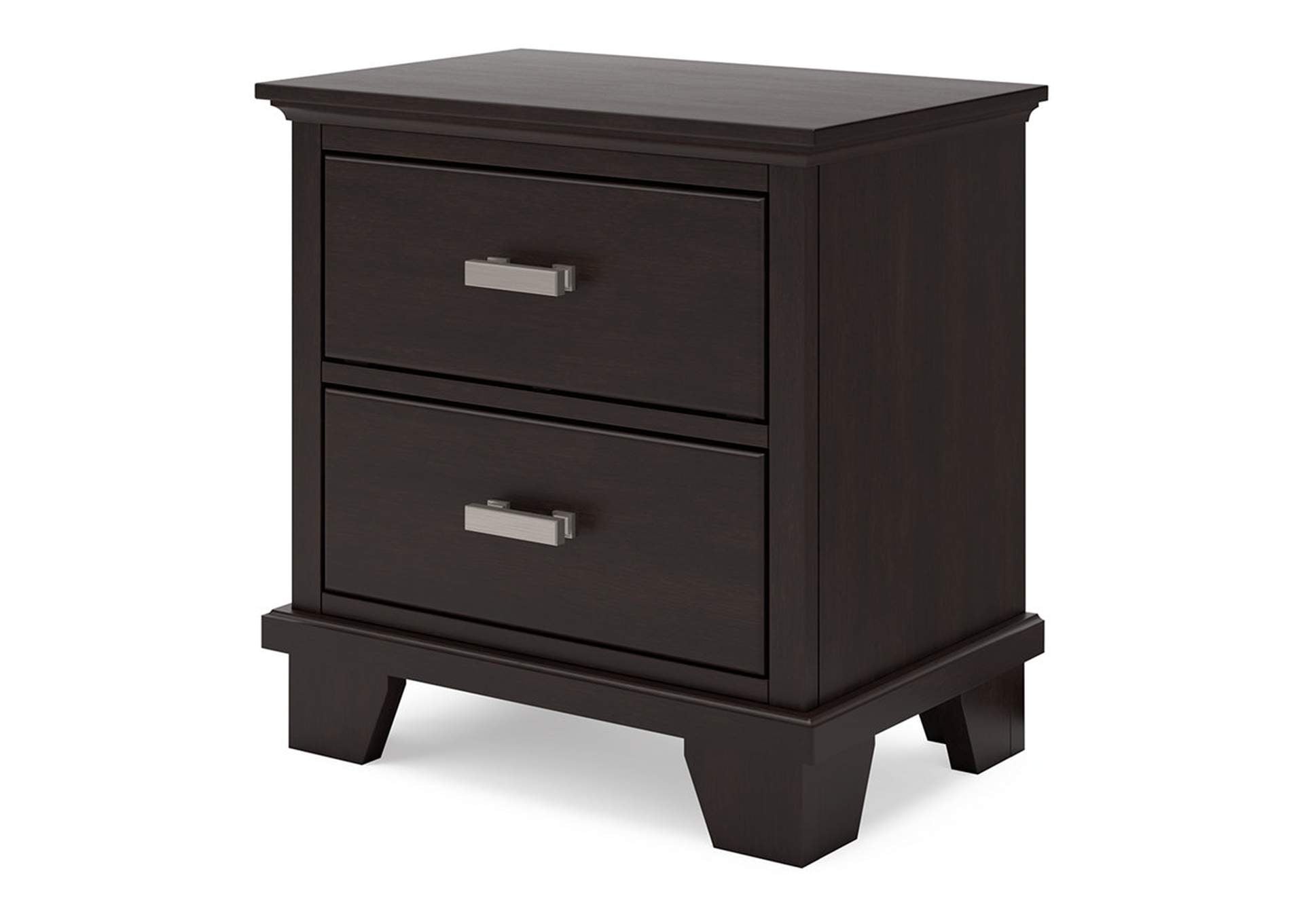 Covetown California King Panel Bed with Mirrored Dresser and Nightstand angled view