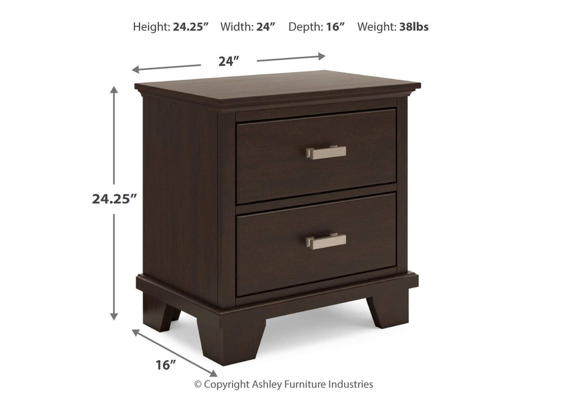 Covetown California King Panel Bed with Mirrored Dresser, Chest and Nightstand dimensions