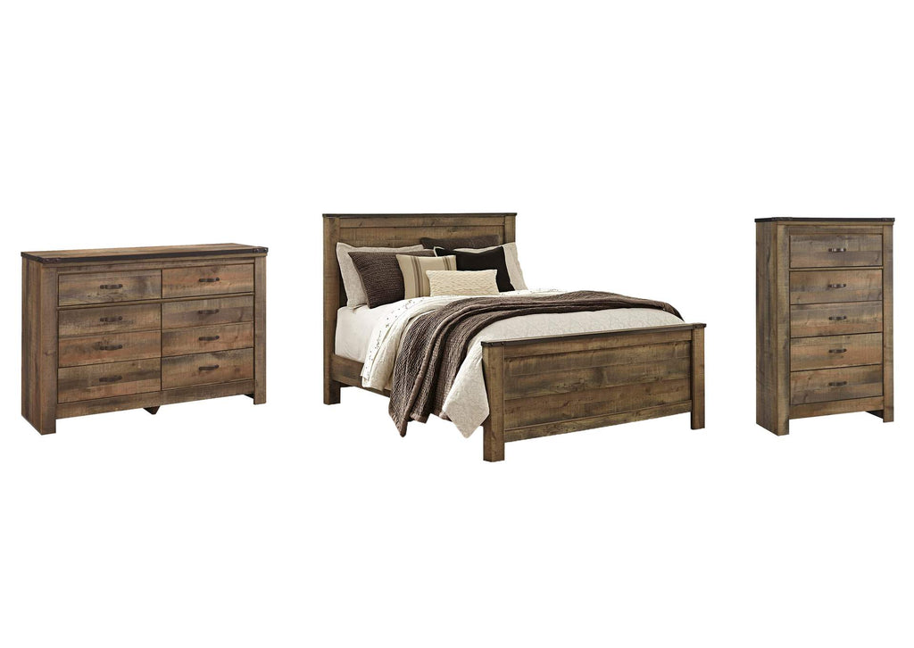 Trinell Queen Panel Bed with Dresser and Chest