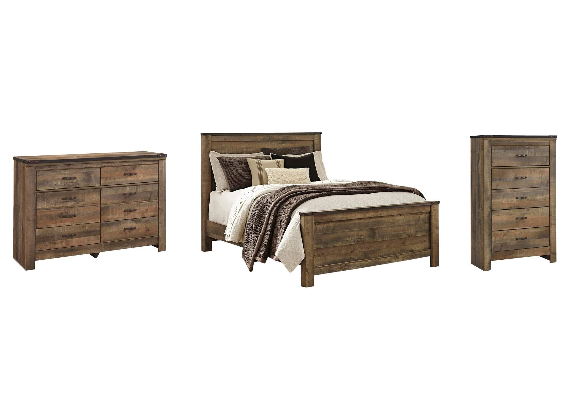 Trinell Queen Panel Bed with Dresser and Chest