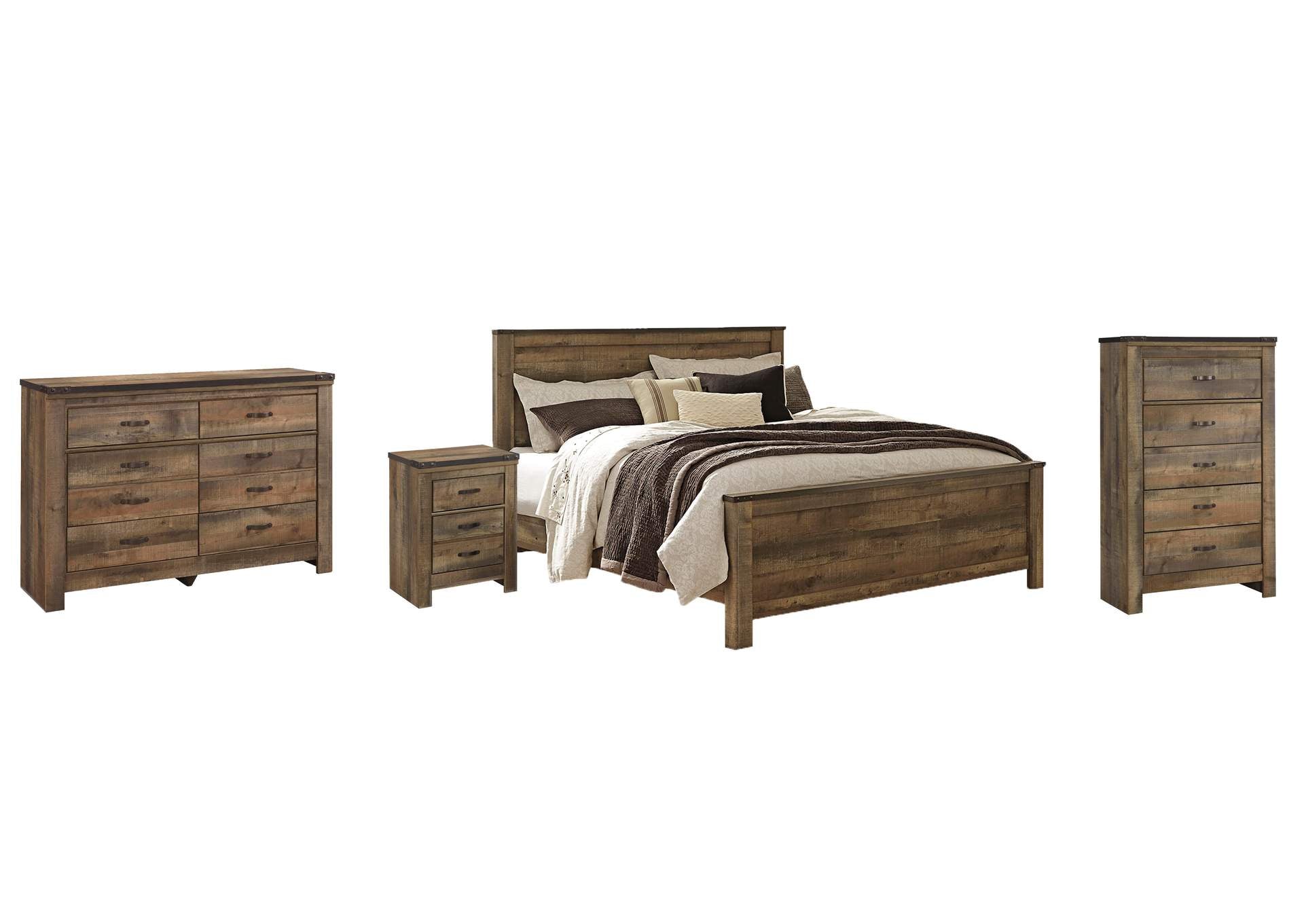 Trinell King Panel Bed with Dresser, Chest and Nightstand