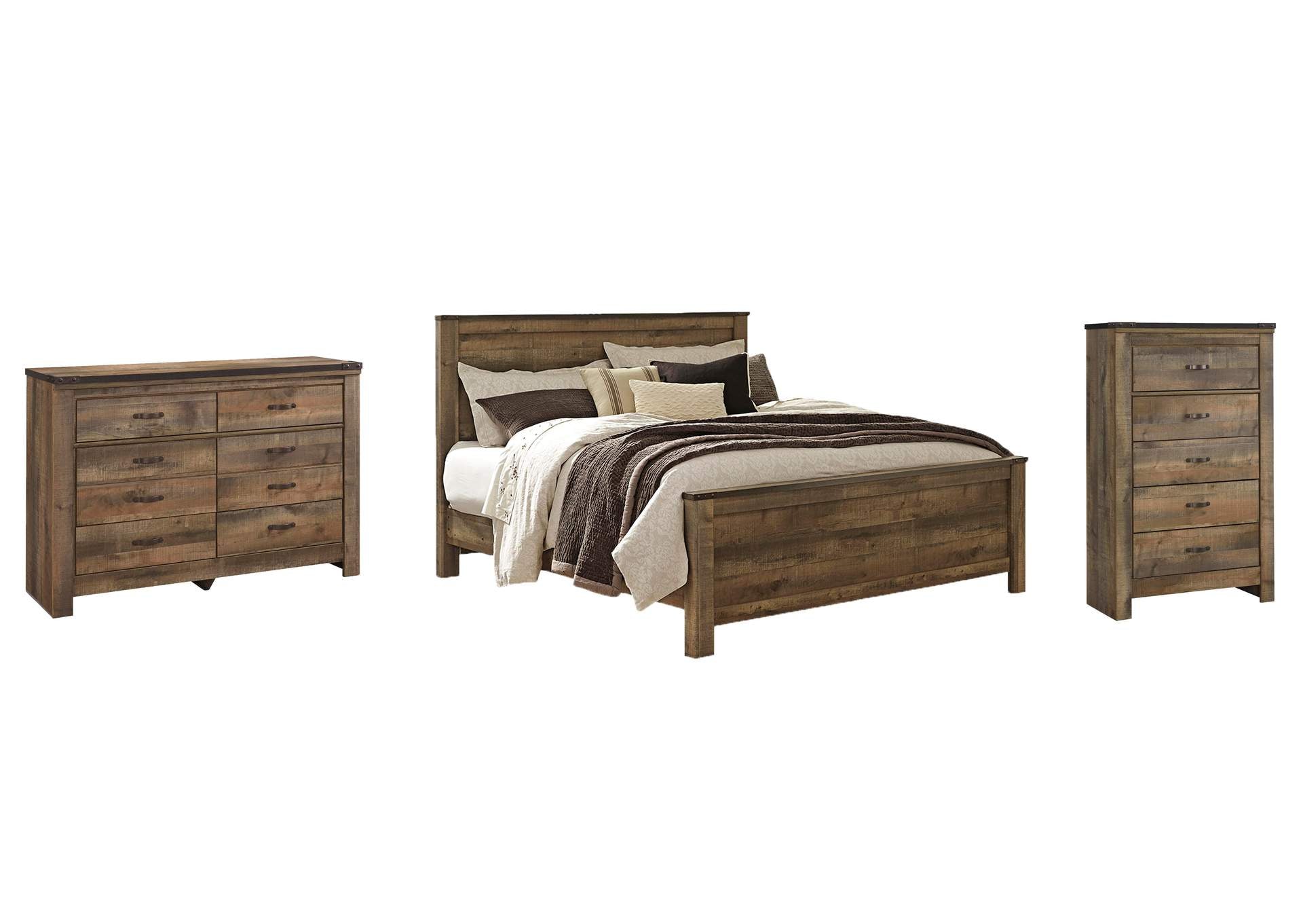 Trinell King Panel Bed with Dresser and Chest
