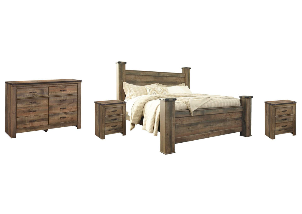Trinell King Poster Bed with Dresser and 2 Nightstands
